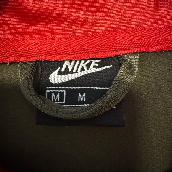 Nike Men's Olive green and Red logo Track Jacket size medium full zip up - Picture 3 of 9